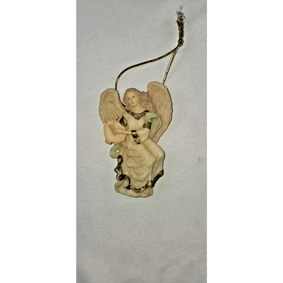 Seraphim Classics Angel Ornament w/ Lyre – Roman Inc. – Vintage Christmas - Picture 2 of 4